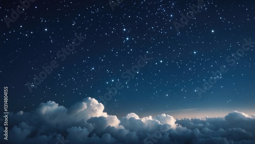 Night sky captured with stars and clouds.