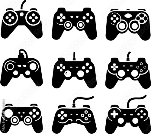 Game joystick vector. Gamepad new generation of console