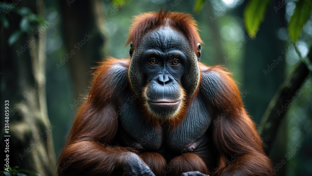 Orangutans, or Pongo pygmaeus, represent the sole Asian great ape located on the islands of Borneo and Sumatra. Orangutans, or Pongo pygmaeus, represent the sole Asian great ape located on the islands of Borneo and Sumatra.