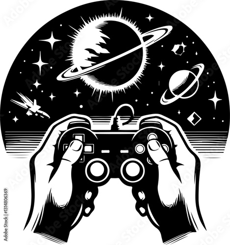Game joystick vector. Gamepad new generation of console
