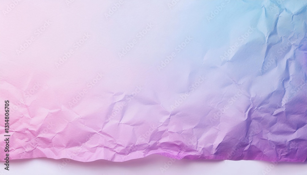Fototapeta premium Colorful crumpled paper background with gradient shades from light blue to purple
