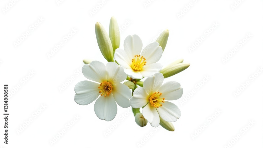 Obraz premium Neroli blossom. Citrus flower. Bunch of white orange tree flowers and buds isolated on white.