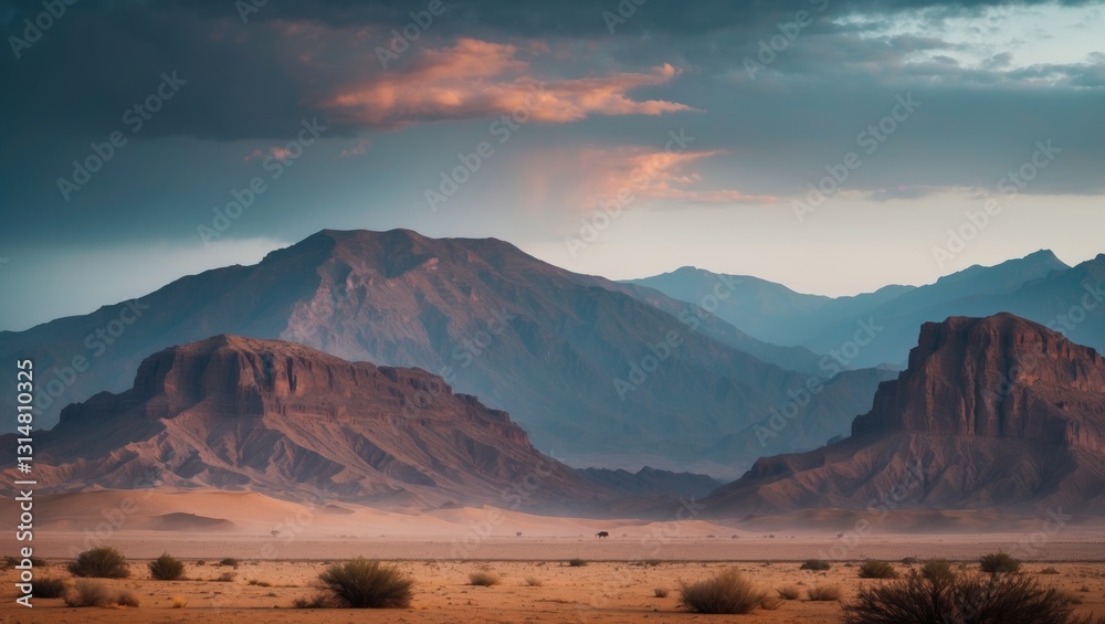 Naklejka premium Desert and mountainscape