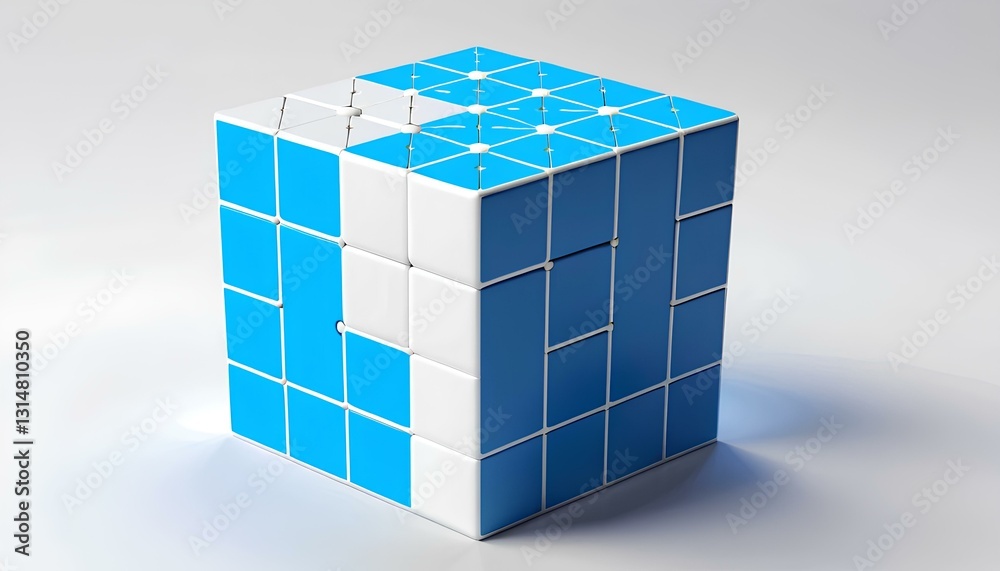 3d blue cubes with reflection 3d blue cubes with reflection