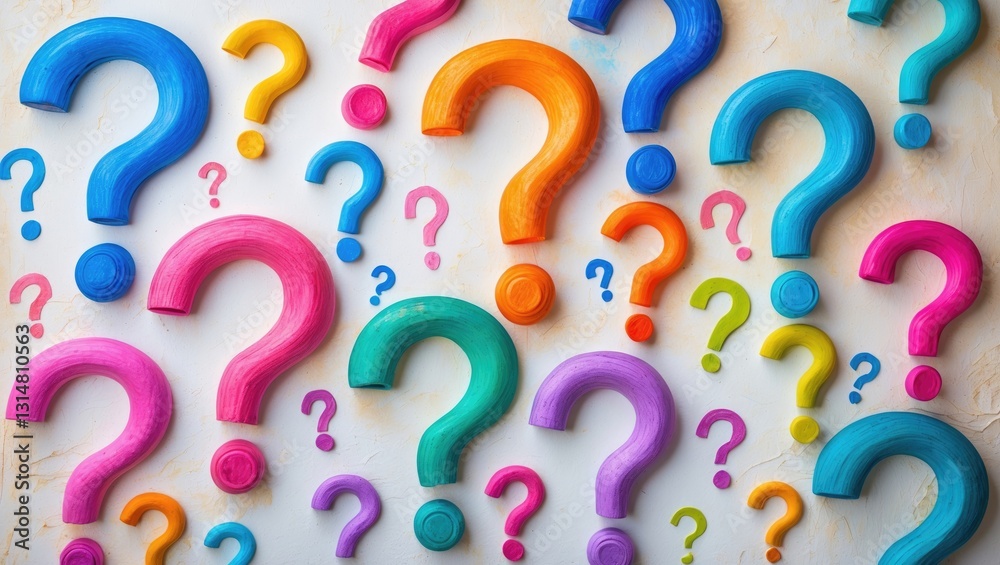 question marks in various colors illustrated on a white background question marks in various colors illustrated on a white background