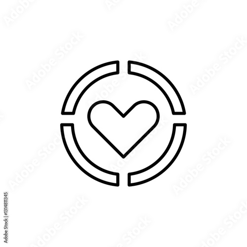 Love Target line icon
