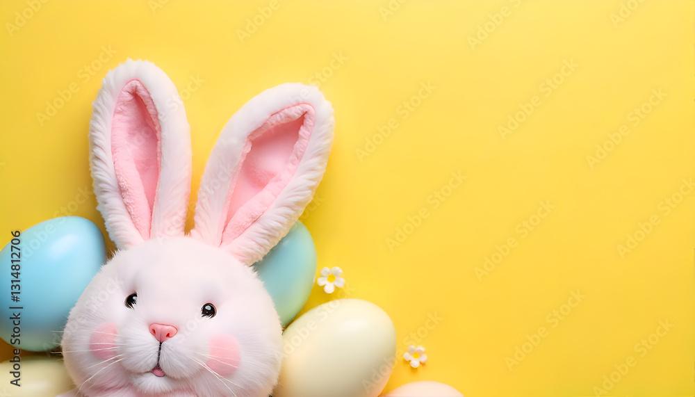 Obraz premium easter bunny and easter eggs
