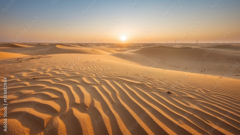 Naklejka premium Desert images, stunning sunset photograph, Sun, sand and desert from stories.