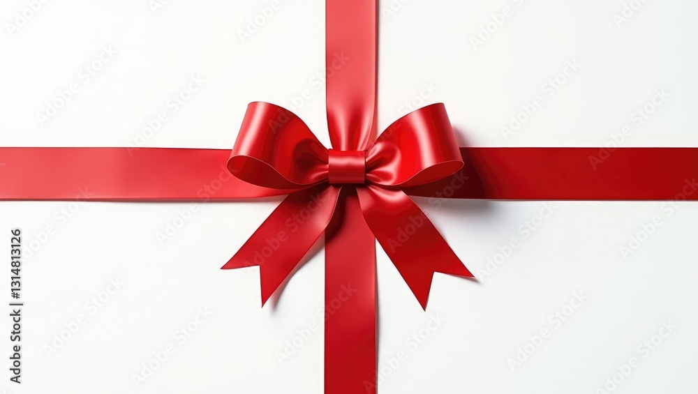 Red gift bow against a white background Red gift bow against a white background