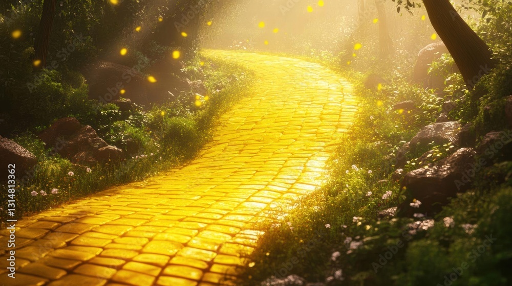 Fototapeta premium The Yellow Brick Road: A Journey of Hope and Discovery