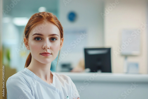 Female receptionist work at her workplace in a hotel, generative AI image Free Download Female receptionist work at her workplace in a hotel, generative AI image - GFXLoad