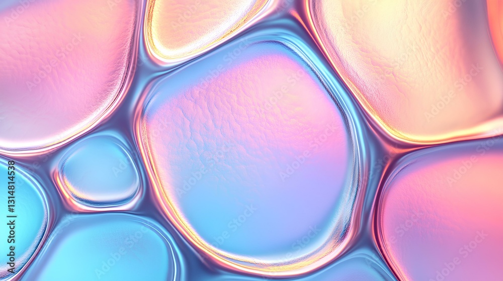 Close-up of textured glass patterns with a frosted look, illuminated by soft natural light, pastel gradient background.