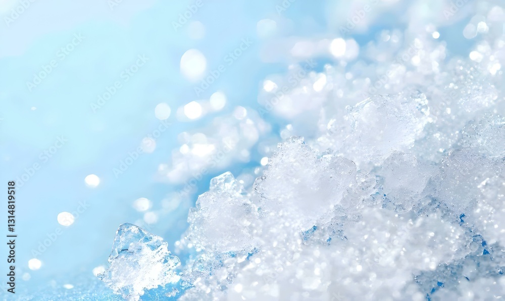 Fresh Snowflakes Glimmering on a Light Blue Background Fresh Snowflakes Glimmering on a Light Blue Background