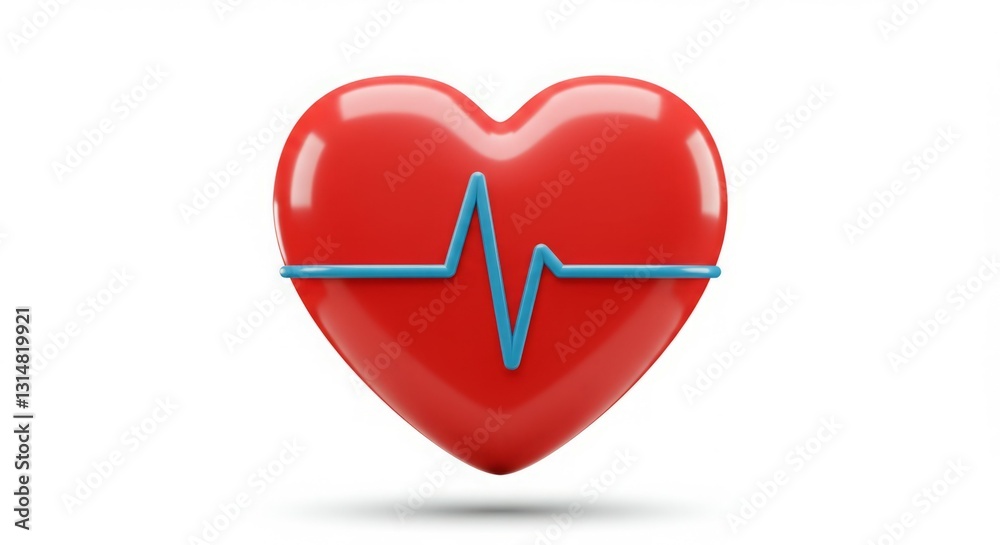 Red heart with a healthy heartbeat graphic. Healthcare concept. Red heart with a healthy heartbeat graphic. Healthcare concept.