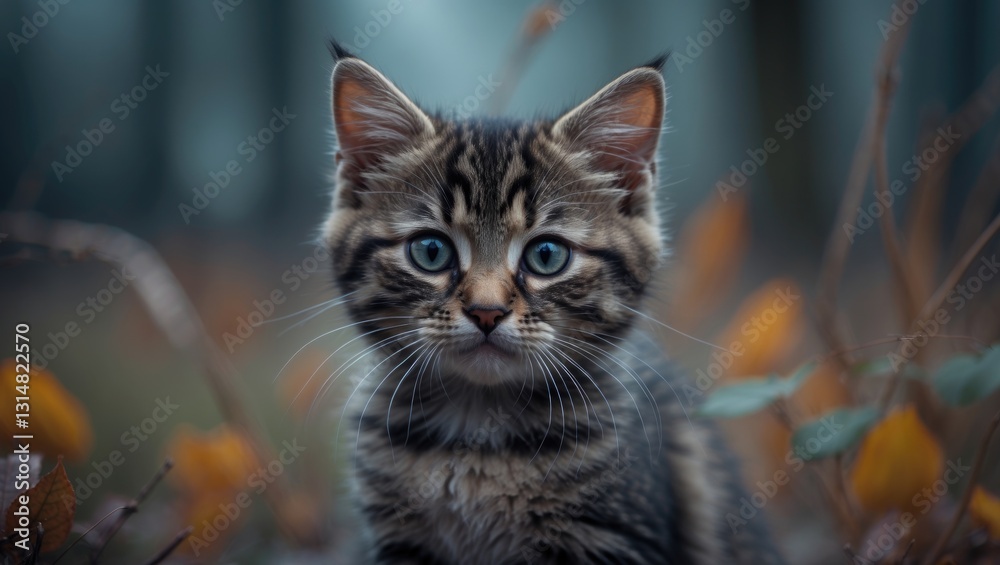Adorable little tabby kitten gazing at the camera. Adorable little tabby kitten gazing at the camera.