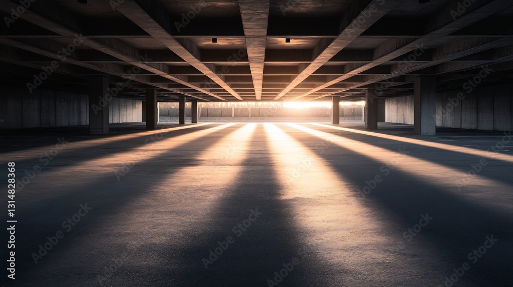 modern parking structure with sleek architecture and LED lighting