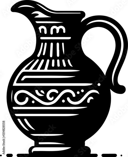 jug silhouette vector. pitcher isolated on white background.