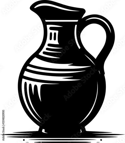 jug silhouette vector. pitcher isolated on white background.