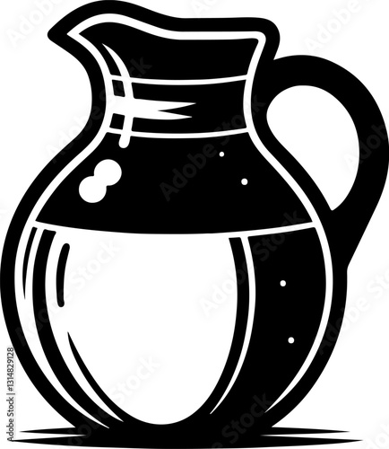 jug silhouette vector. pitcher isolated on white background.