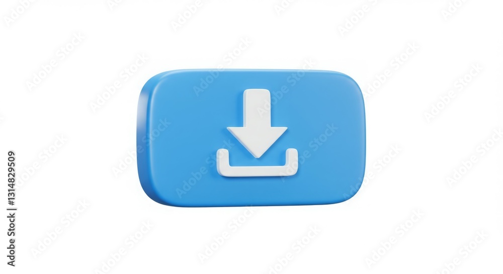Download button. Bright blue 3D icon. Download button. Bright blue 3D icon.
