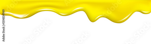 Honey flowing and dripping yellow liquid waves.
