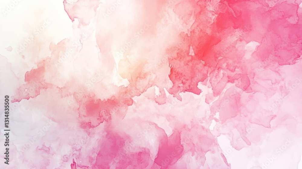 Fototapeta premium Abstract Watercolor Painting: Pink and White Hues