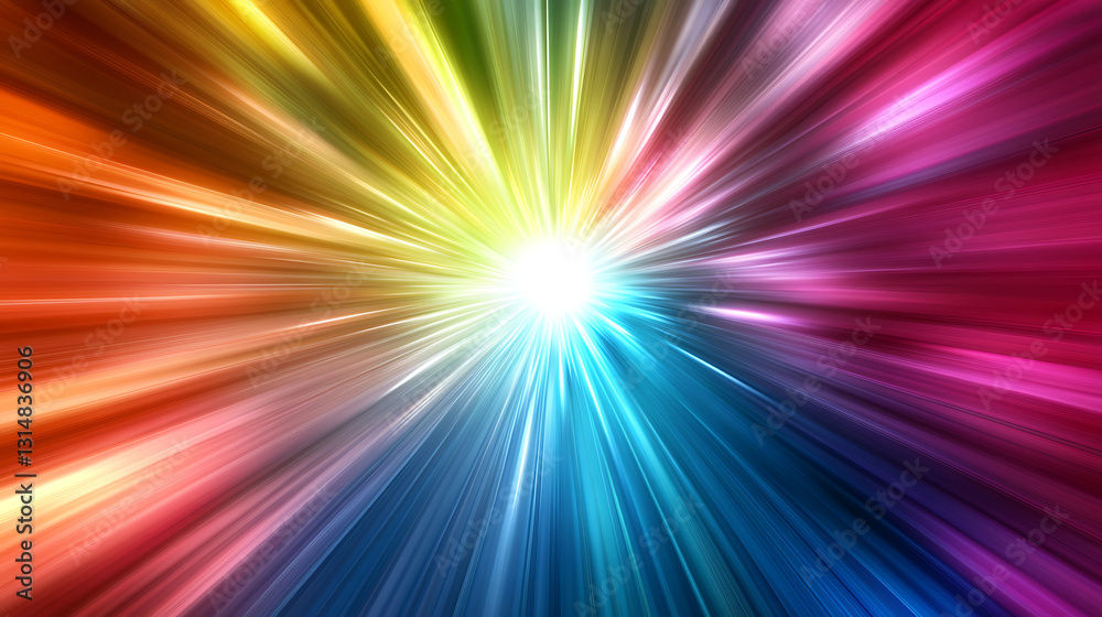 A colorful light with a white center A colorful light with a white center