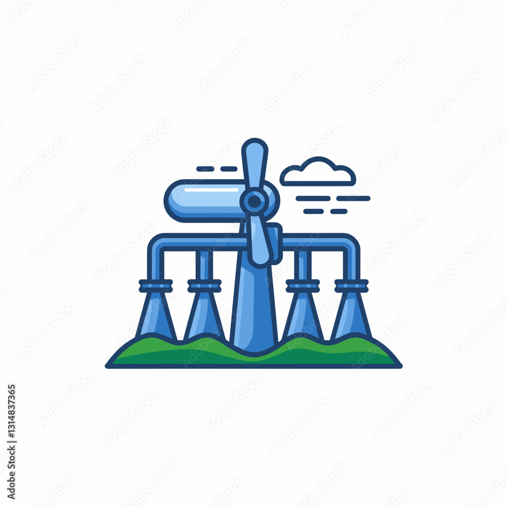 Hydropower system for sustainable water management. Concept of renewable energy, eco-friendly infrastructure, and water conservation. Hydropower system for sustainable water management. Concept of renewable energy, eco-friendly infrastructure, and water conservation.
