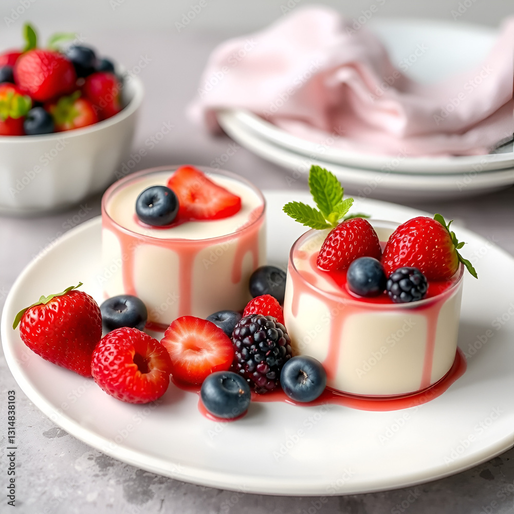 Panna cotta with fresh berries Panna cotta with fresh berries