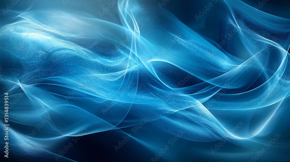 Blue Waves Abstract Background Art