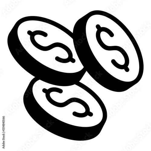 Coins icon vector illustration for ui ux needs