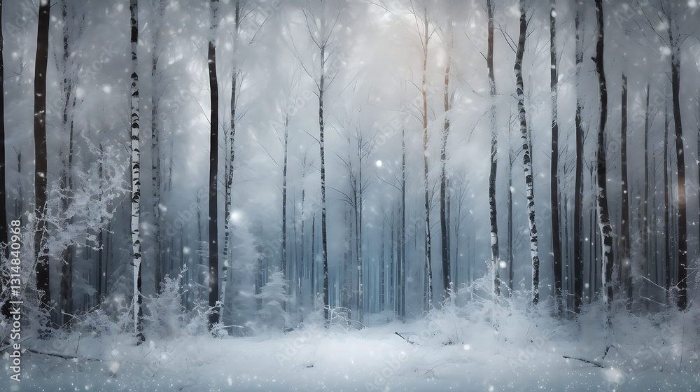 A snowy forest with trees covered in snow A snowy forest with trees covered in snow