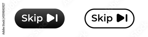 Two skip button icons designed with a play symbol for quick navigation on digital media players.