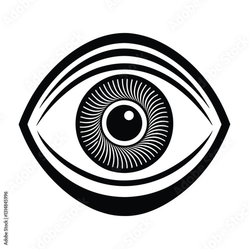 Biometric Eye Scan for Authentication Silhouette in Modern Vector