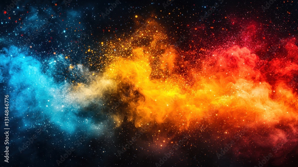 Cosmic Nebula, Fiery Cloudscape Cosmic Nebula, Fiery Cloudscape