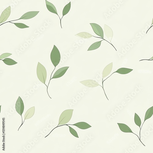 Wallpaper Mural Repetitive seamless pattern of leaf foliage for fabric design. Torontodigital.ca
