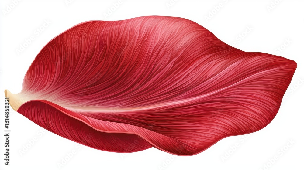 Fototapeta premium Detailed Red Leaf Illustration