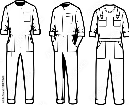 Jumpsuit Technical fashion vector And illustration