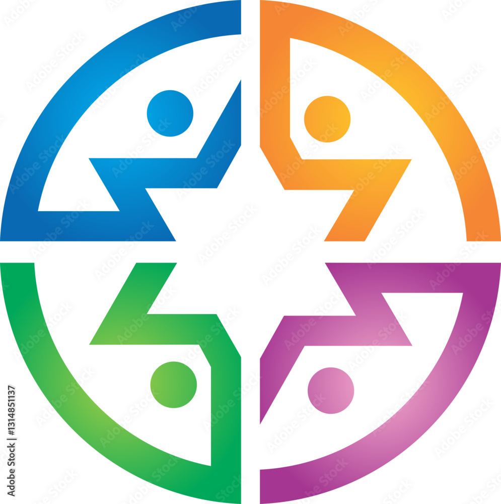 star people connection logo illustration of an abstract background star people connection logo illustration of an abstract background
