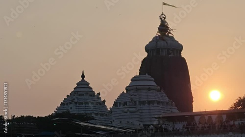 Main temple dome View of Jagannath Temple, Famous Hindu temple dedicated to Jagannath or Lord Vishnu his brother Balabhadra and sister Subhadra in the coastal town of Puri, Odisha, India.