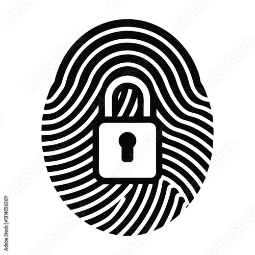 Digital Fingerprint Authentication Process Silhouette for Secure Access