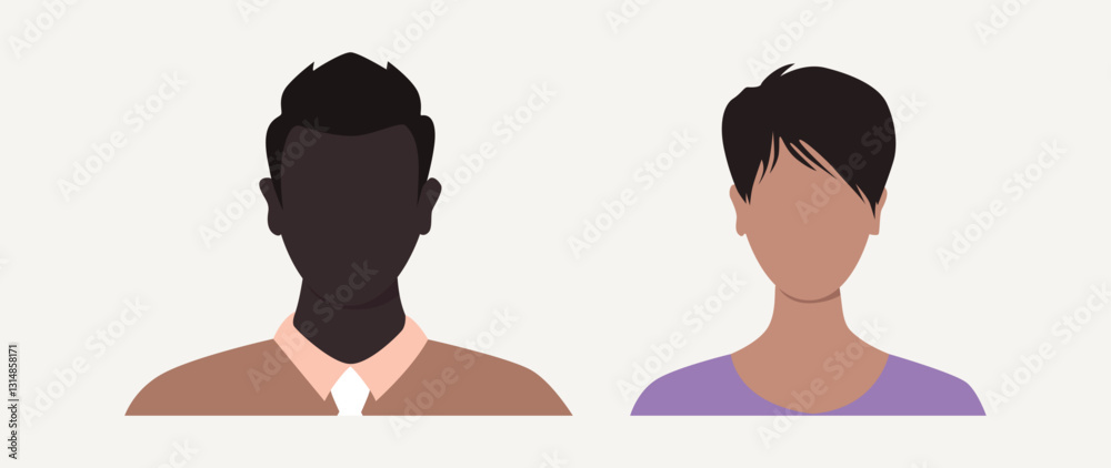 Vector flat illustration. Avatar, user profile, person icon, profile picture. Suitable for social media profiles, icons, splash screens and as a template. Vector flat illustration. Avatar, user profile, person icon, profile picture. Suitable for social media profiles, icons, splash screens and as a template.