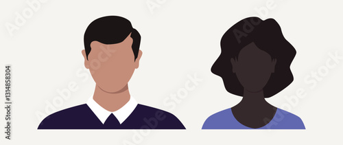 Vector flat illustration. Avatar, user profile, person icon, profile picture. Suitable for social media profiles, icons, splash screens and as a template.