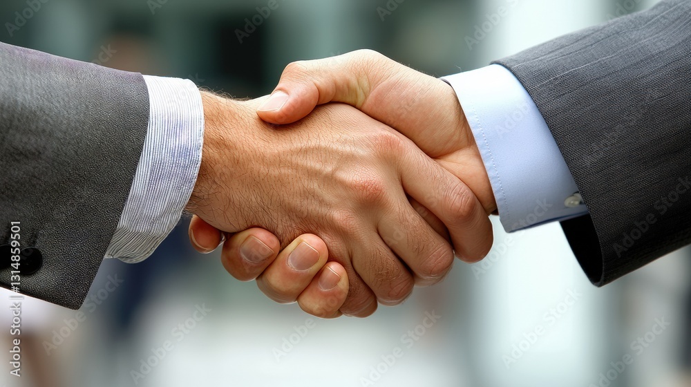Strong Handshake Symbol of Business Agreement and Trust Strong Handshake Symbol of Business Agreement and Trust