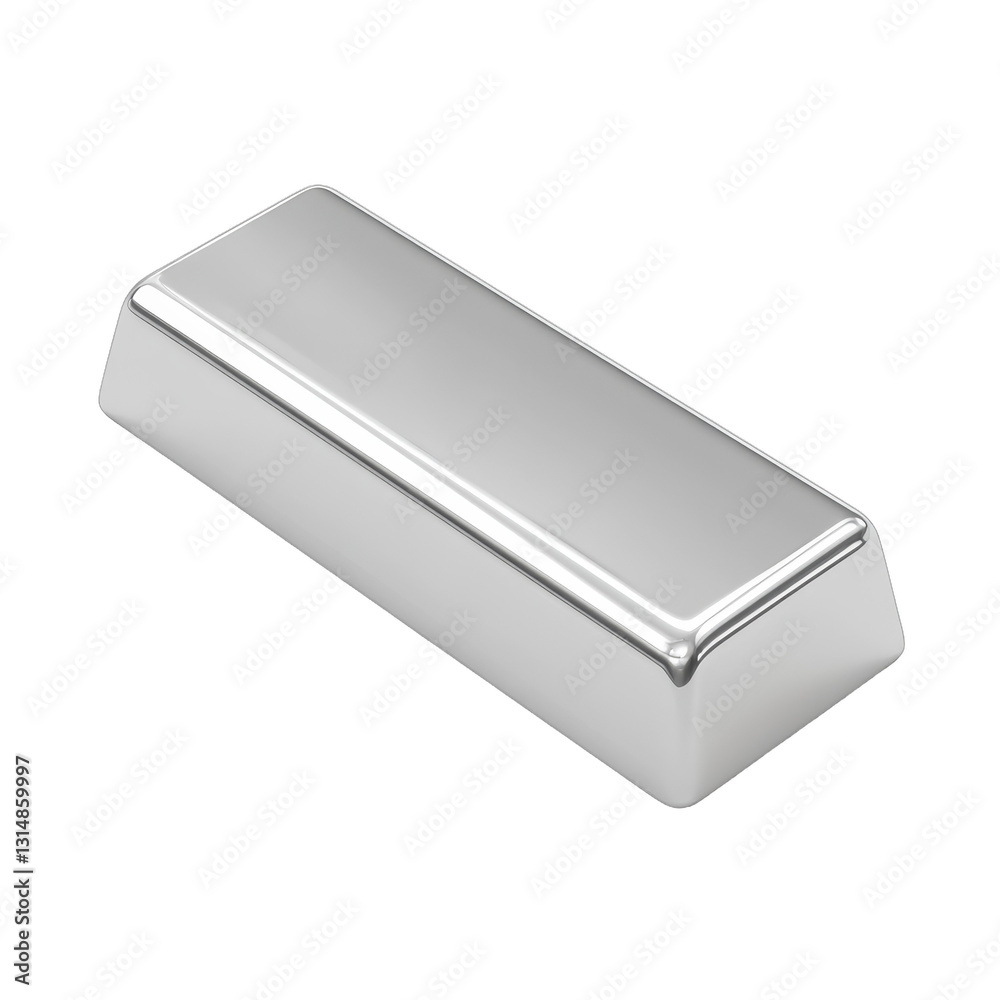 Metallic rectangular block, shiny smooth surface, minimalistic design, suitable for industrial or artistic settings, copy-space available Isolated on white background or PNG Metallic rectangular block, shiny smooth surface, minimalistic design, suitable for industrial or artistic settings, copy-space available Isolated on white background or PNG