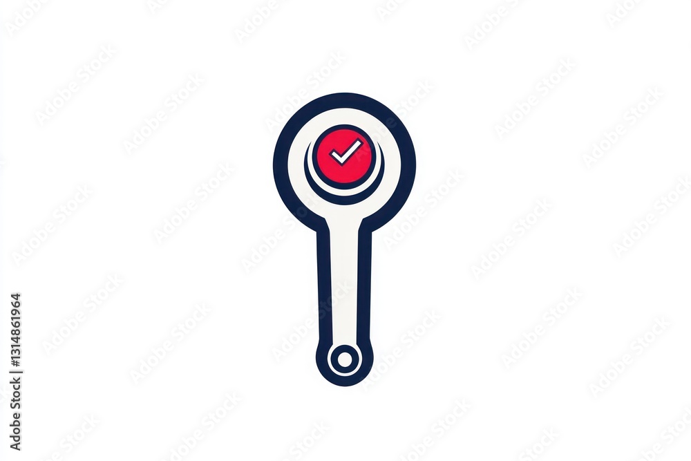 Approved process, key icon, white background, website design Approved process, key icon, white background, website design