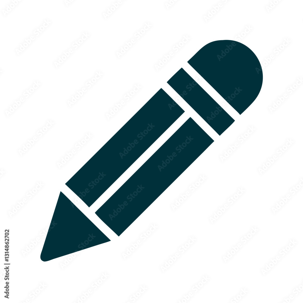 Pencil Icon in Dark Teal for Writing and Design Pencil Icon in Dark Teal for Writing and Design