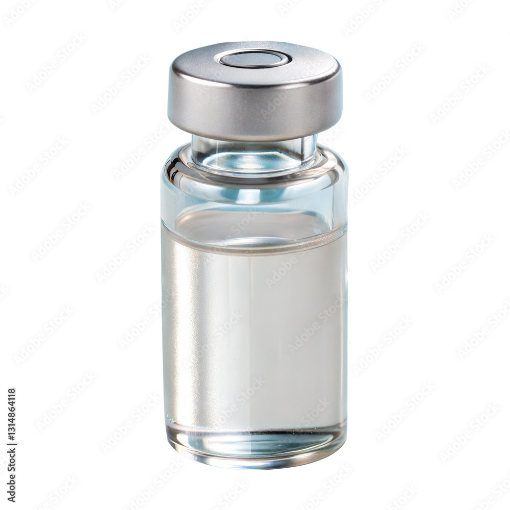 A Clear Glass Vial Filled With A Translucent Liquid, Promising Health And Wellness, Sits Against A Bright Isolated on Transparent Background A Clear Glass Vial Filled With A Translucent Liquid, Promising Health And Wellness, Sits Against A Bright Isolated on Transparent Background