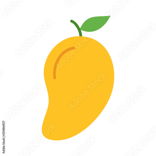 Mango fresh fruit icon vector illustration design graphic flat style yellow color