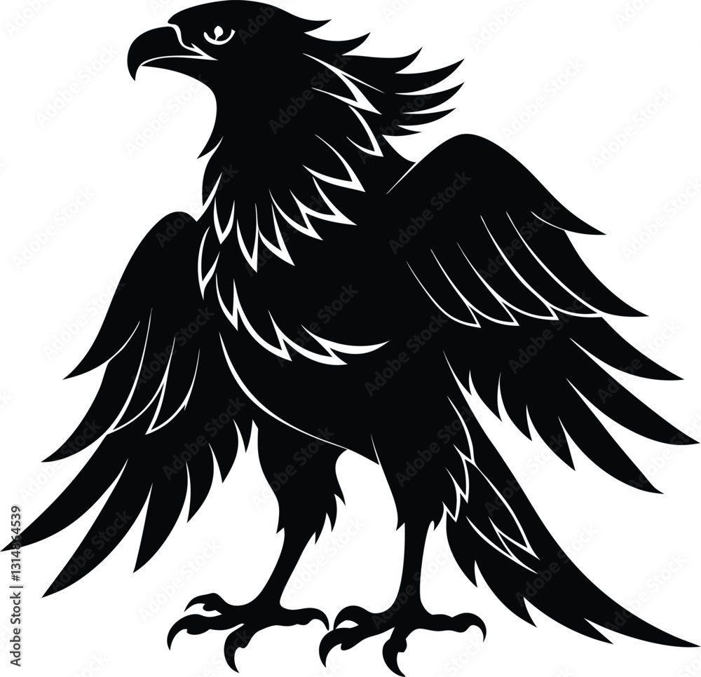 Obraz premium Eagle Bird Silhouette Vector File, Eagle Icon Vector
